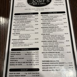 Josif’s Bar & Grill - Menu