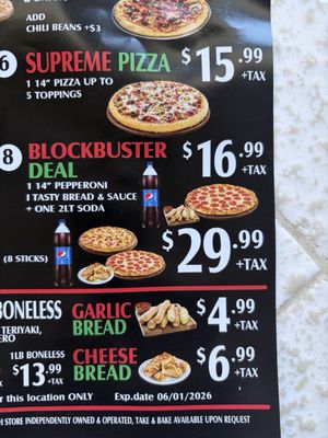Menu photo 1 University Pizza Shop La Mesa, CA Menu photo 1 University Pizza Shop La Mesa, CA