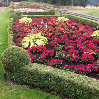 Oulton Hall - Flower beds at the side of the hotel - Hotels Near Me - Leeds, XWY