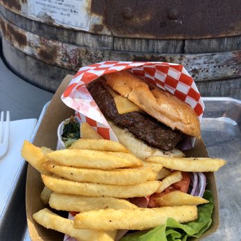 The Hitching Post 2 - Oak-Grilled Cheese Burger with fries - Steakhouses Near Me - Buellton, California The Hitching Post 2 - Oak-Grilled Cheese Burger with fries - Steakhouses Near Me - Buellton, California