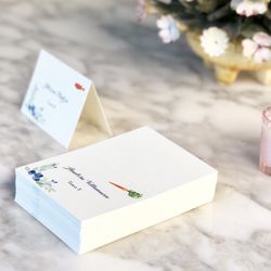 Papel Amor - Escort cards with guest meal option printed on the corner | Custom stationery | Custom holiday cards Tustin CA