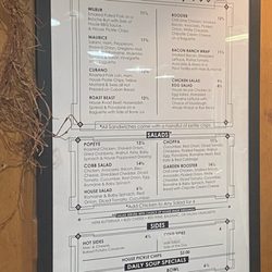Menu and the special was sloppy joes.