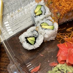 Yirasai Sushi & Cafe - Avocados as hard as a number 2 pencil eraser. Also, what's up with the shape of the cut?