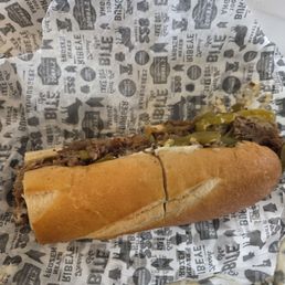 Cheesesteak with, Cooper Sharp and Sweet Peppers . Cheesesteak with, Cooper Sharp and Sweet Peppers .