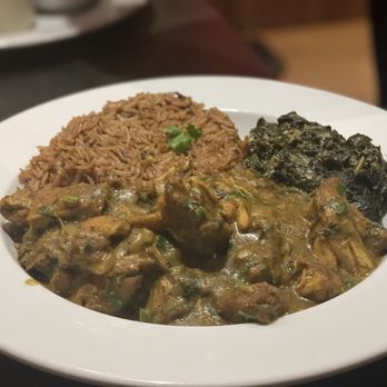 Swahili Village - The Consulate DC - Curry Chicken "Kuku Curry", Spinach and Pilau Rice - African Near Me - Washington, DC, District of Columbia Swahili Village - The Consulate DC - Curry Chicken "Kuku Curry", Spinach and Pilau Rice - African Near Me - Washington, DC, District of Columbia