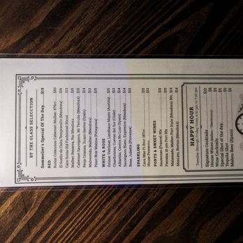Bunbury - Wine list - Argentine Near Me - Miami, Florida