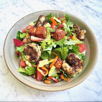 The Henry - Watermelon & Strawberry Salad w/ Shrimp - Coffee & Tea Near Me - Coronado, California