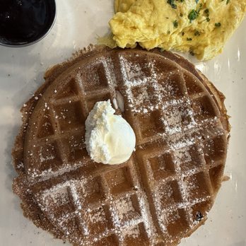 First Watch - Belgian Waffle with Scrambled Eggs - Cafes Near Me - New Port Richey, Florida First Watch - Belgian Waffle with Scrambled Eggs - Cafes Near Me - New Port Richey, Florida