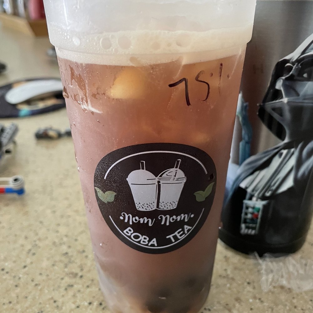 Nomnom Boba Tea - Large lychee tea w boba and lychee jelly. - Bubble Tea Near Me - Jacksonville, Florida Nomnom Boba Tea - Large lychee tea w boba and lychee jelly. - Bubble Tea Near Me - Jacksonville, Florida