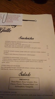 Menu photo 7 Hideaway Grille North Tonawanda, NY