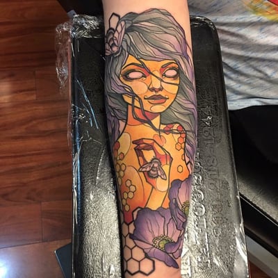 tattooページ Juzu beads, Hebi to Sakura nagasode sleeve, and a tiger leg