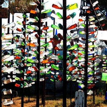 Elmer's Bottle Tree Ranch - bottle "trees" at the Bottle Tree Ranch - Ranches Near Me - Oro Grande, California