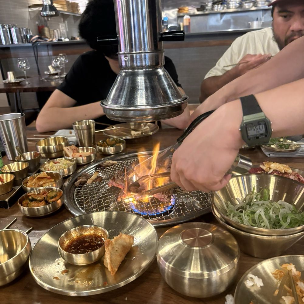 Sizzle Korean Barbeque - Dumplings, and rib eye steak I believe! - Korean Near Me - Glendale, Arizona