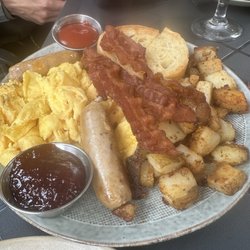 Cedars Restaurant and Lounge - Scrambled eggs, bacon, sausage, hashbrowns, toast