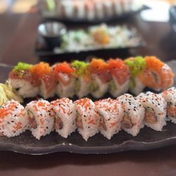 Geisha - Rainbow roll and trumpet conch roll