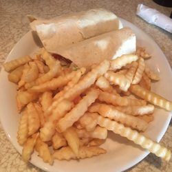 Hi Lite Bar & Lounge - Chicken wrap and fries!