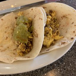 My two Chorizo & Egg Taco:) My two Chorizo & Egg Taco:)