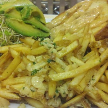 Flipside - California Sensation with a side of garlic fries. - Burgers Near Me - Oakland, California Flipside - California Sensation with a side of garlic fries. - Burgers Near Me - Oakland, California