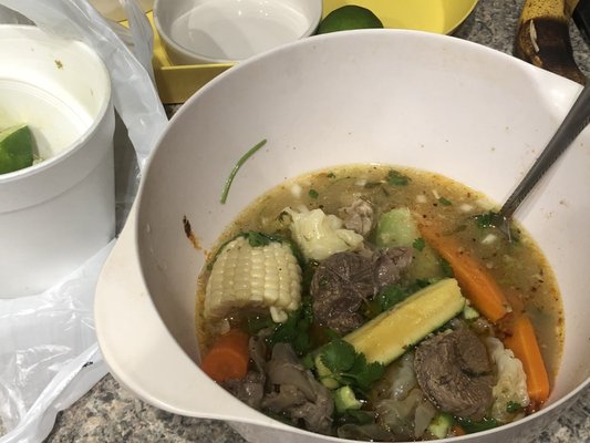 Photo of Jugos Vallarta - Santa Ana, CA, US. Beef Soup/Caldo de Res