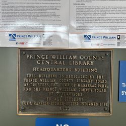 Central Library - Plaque at entrance.