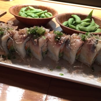 Hyuga Sushi - One of the rolls with mackerel - Japanese Near Me - San Marcos, California Hyuga Sushi - One of the rolls with mackerel - Japanese Near Me - San Marcos, California
