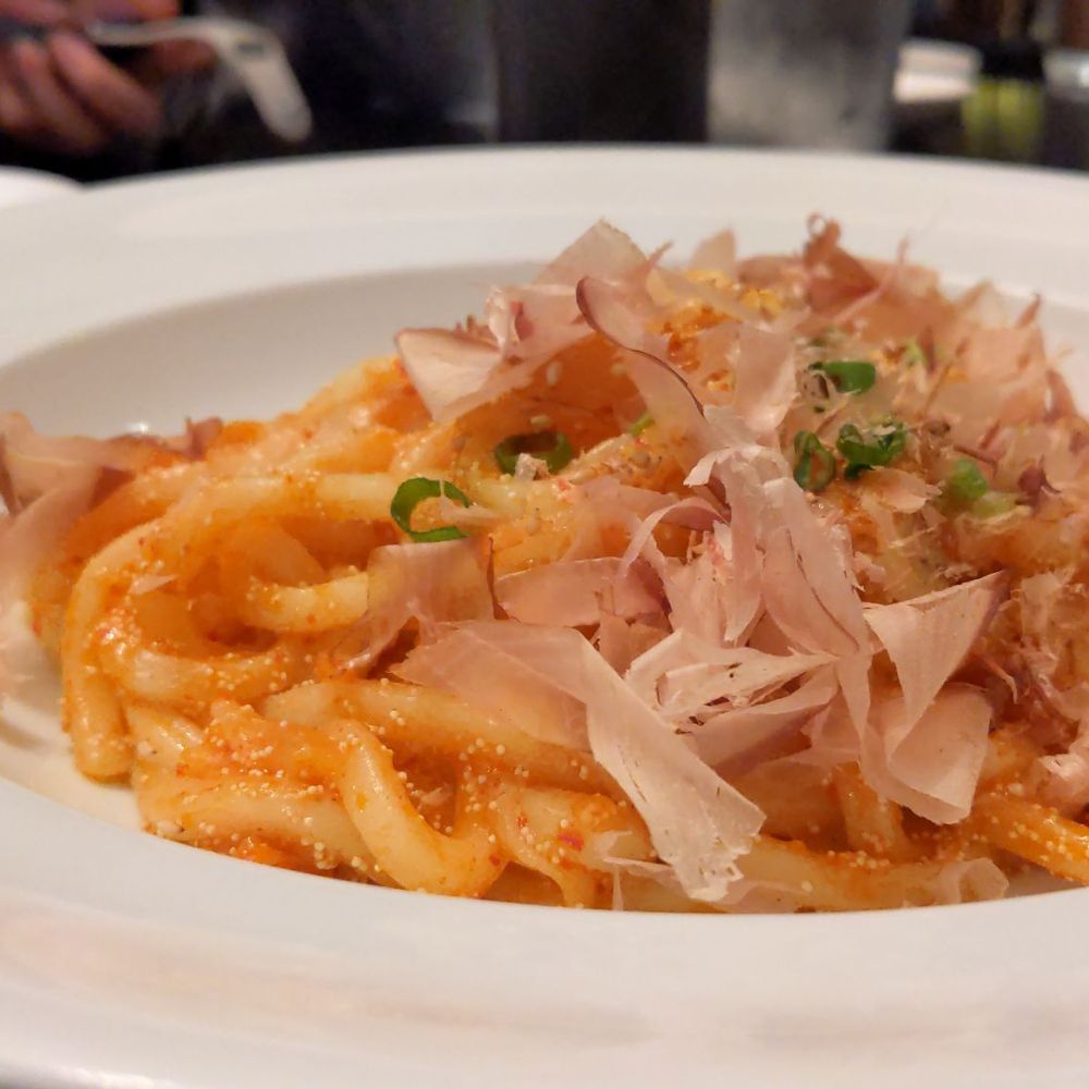 Kimchi mentaiko udon Kimchi mentaiko udon