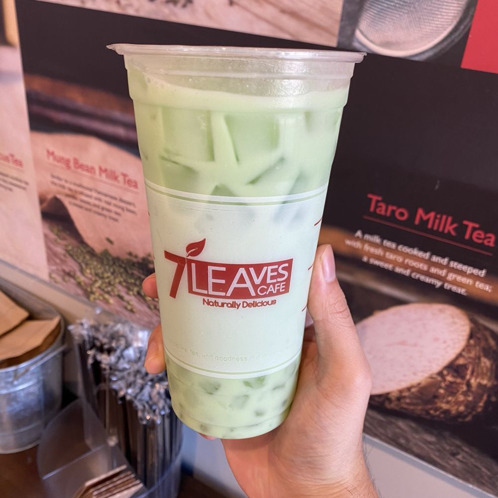 7 Leaves Cafe - Mung Bean Milk Tea with crystal boba - Coffee & Tea Near Me - Anaheim, California 7 Leaves Cafe - Mung Bean Milk Tea with crystal boba - Coffee & Tea Near Me - Anaheim, California