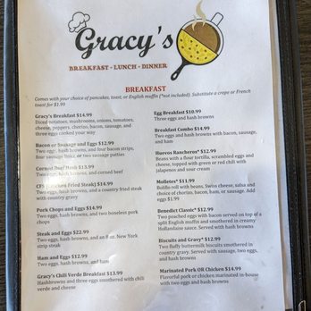 Gracy's - Menu - Breakfast & Brunch Near Me - North Logan, Utah