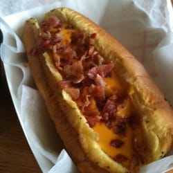 Dog Days Hot Dogs & Burgers - Cheddar and Bacon dog, yum!