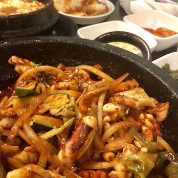 Korean Garden - Squid  sautéed in spicy sauce. Ojing-uh boggeum! My personal favorite. Great when mixed with white rice. - Korean Near Me - Anchorage, Alaska