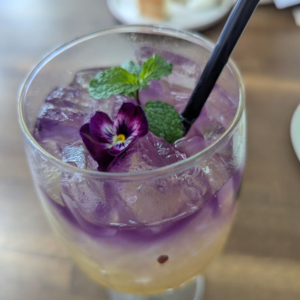 Cafe De Thyme - Butterfly pea-passion fruit - Cafes Near Me - Columbia, South Carolina Cafe De Thyme - Butterfly pea-passion fruit - Cafes Near Me - Columbia, South Carolina