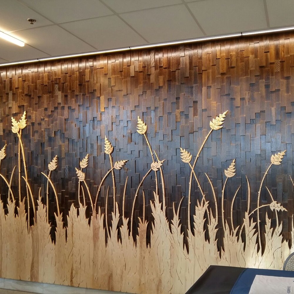 Fiorella's Event Space - Custom wheat wall in the lobby - Venues & Event Spaces Near Me - Overland Park, Kansas