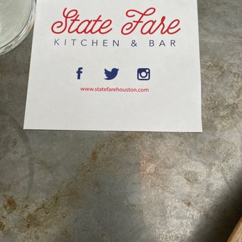 State Fare Kitchen & Bar - Signature Napkin!! - New American Near Me - Houston, Texas