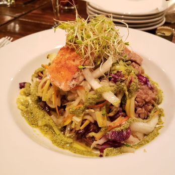 The Delaware Pub & Grill - Grain Bowl: farro, salmon, and parsley pesto sauce - Bars Near Me - Kenmore, New York The Delaware Pub & Grill - Grain Bowl: farro, salmon, and parsley pesto sauce - Bars Near Me - Kenmore, New York