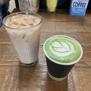Handlebar Coffee Roasters - Large iced chai latte, medium matcha latte - Coffee Roasteries Near Me - Santa Barbara, California