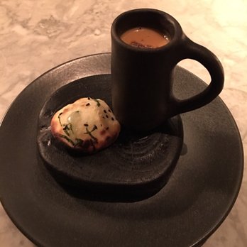 Indian Accent - Blue cheese puff and pumpkin curry soup - Indian Near Me - London, XGL