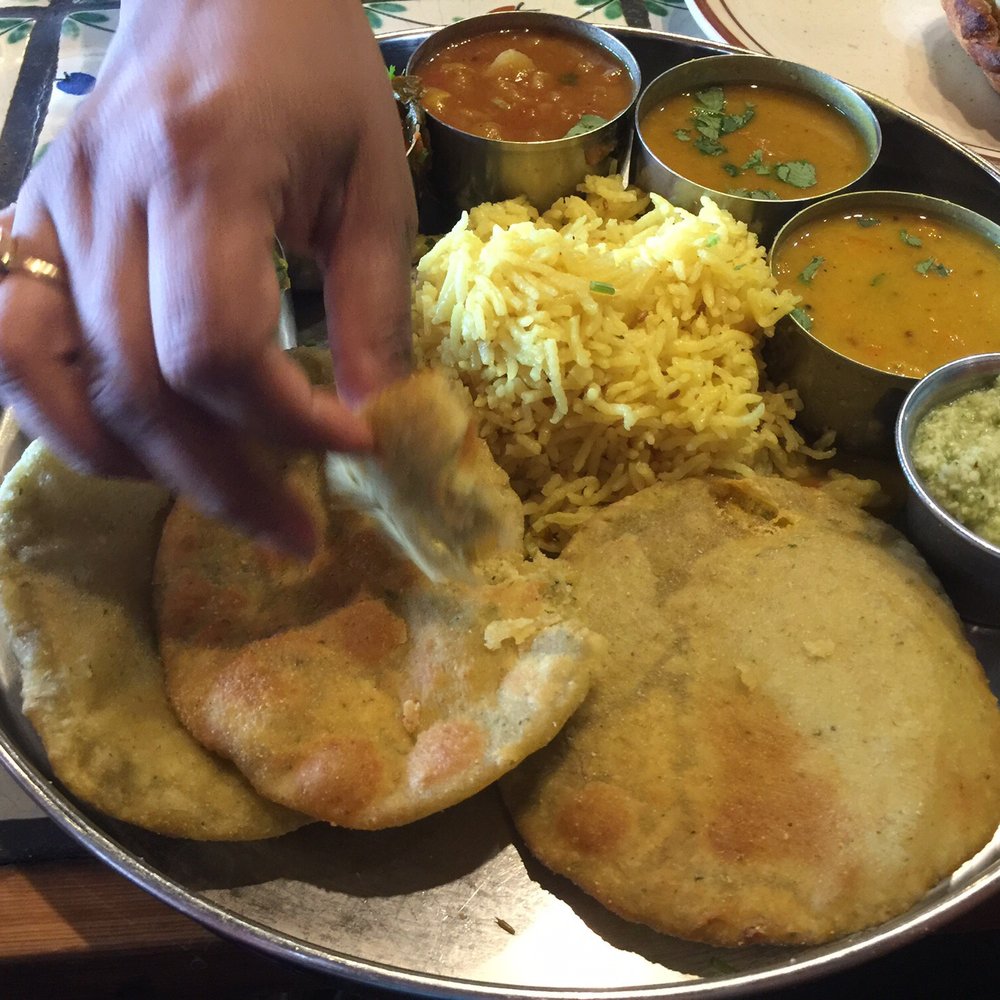 Annapurna's - North India thali with pooris - Vegetarian Near Me - Santa Fe, New Mexico Annapurna's - North India thali with pooris - Vegetarian Near Me - Santa Fe, New Mexico