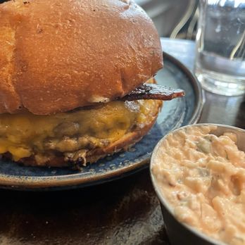 Magnolia House - House Burger with spread on the side. - Cocktail Bars Near Me - Pasadena, California