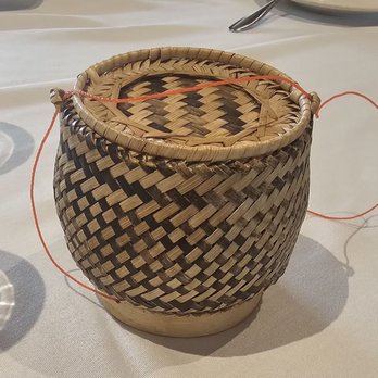 New Krung Thai Restaurant - Basket for Sticky rice - Thai Near Me - San Jose, California