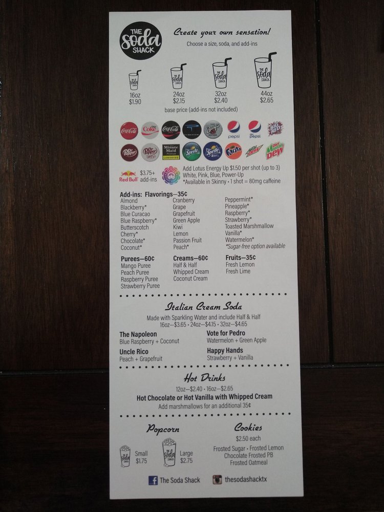 THE SODA SHACK Updated September 2024 13404 Indiana Ave, Lubbock