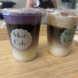 Bottom of each was sweet milk middle was coffee top was yummy cream