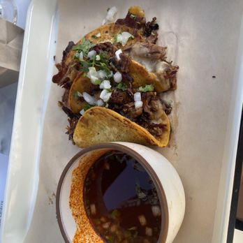Broken Spirits Distillery - Birria tacos with cheese and consume - Distilleries Near Me - Long Beach, California Broken Spirits Distillery - Birria tacos with cheese and consume - Distilleries Near Me - Long Beach, California