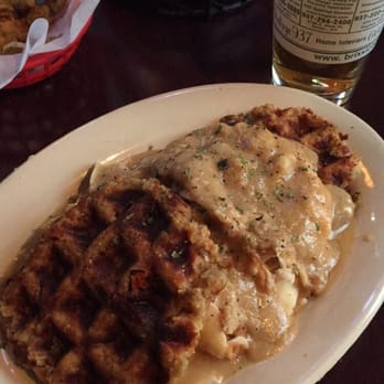 Brixx Ice Company - Deep fried turkey and Stuffing Waffles smothered in gravy - Sports Bars Near Me - Dayton, Ohio