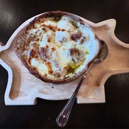 Cheesy French onion soup which Cheesy French onion soup which