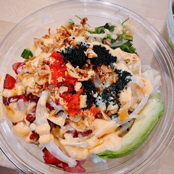 Aloha Poke - a bowl of food on a table - Hawaiian Near Me - Woodbury, Minnesota Aloha Poke - a bowl of food on a table - Hawaiian Near Me - Woodbury, Minnesota