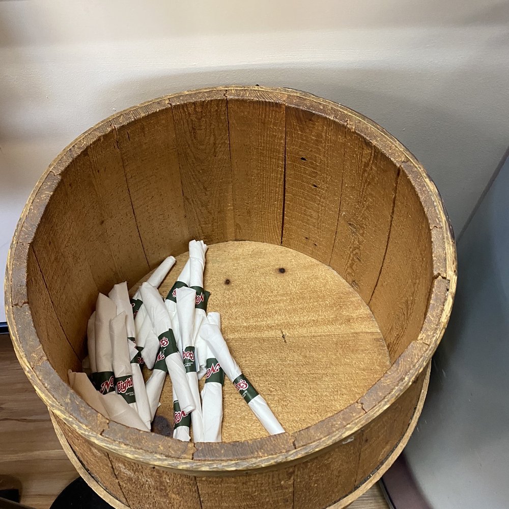 a basket full of cigarettes