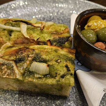 Convivo Restaurant and Bar - Foccacia bread and olives - Bars Near Me - Santa Barbara, California Convivo Restaurant and Bar - Foccacia bread and olives - Bars Near Me - Santa Barbara, California