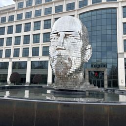 Interesting statue in a corporate office complex Interesting statue in a corporate office complex