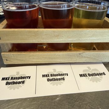 Eagle Park Brewing - MKE OUTBOARD FLIGHT Outboard, Raspberry Outboard, and Blueberry Outboard. - Breweries Near Me - Muskego, Wisconsin Eagle Park Brewing - MKE OUTBOARD FLIGHT Outboard, Raspberry Outboard, and Blueberry Outboard. - Breweries Near Me - Muskego, Wisconsin