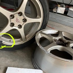 Two trashed rims, thanks to Denver potholes. Two trashed rims, thanks to Denver potholes.